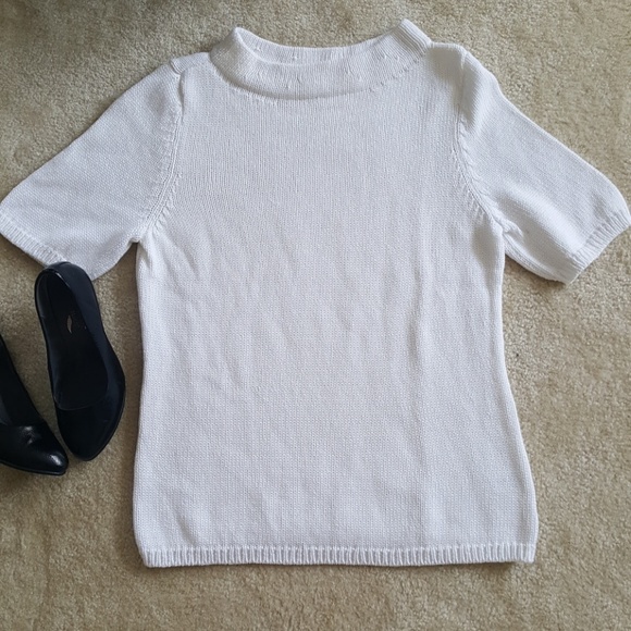 Talbots 100% cotton short sleeve knit sweater - Picture 2 of 5